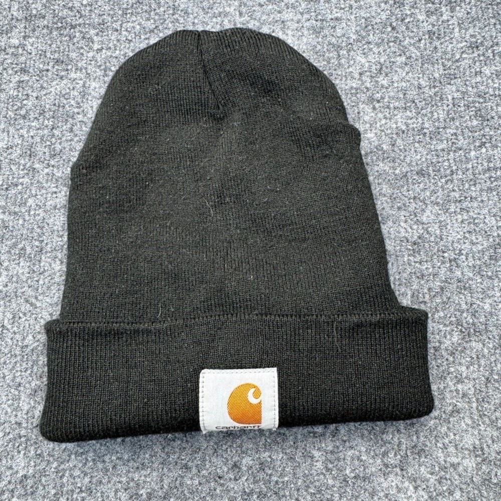 Carhartt Beanie Mens Womens OS Black Knit Cuffed Hat A18 BLK Workwear Gorpcore